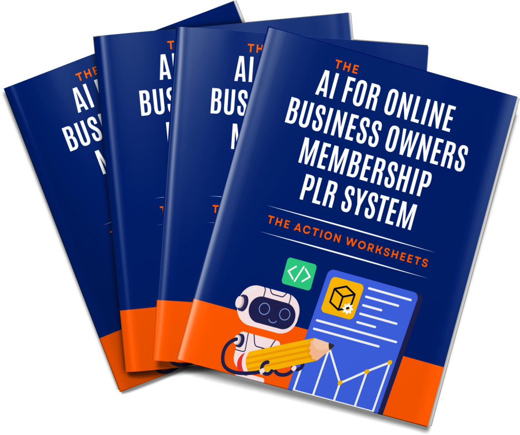 AI For Online Business Owners Membership PLR System - Action Worksheets Cover